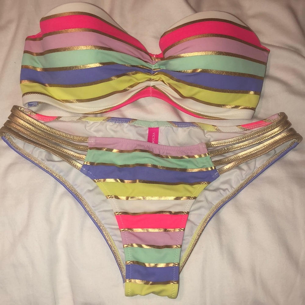 Victoria secret strapless multi color bikini